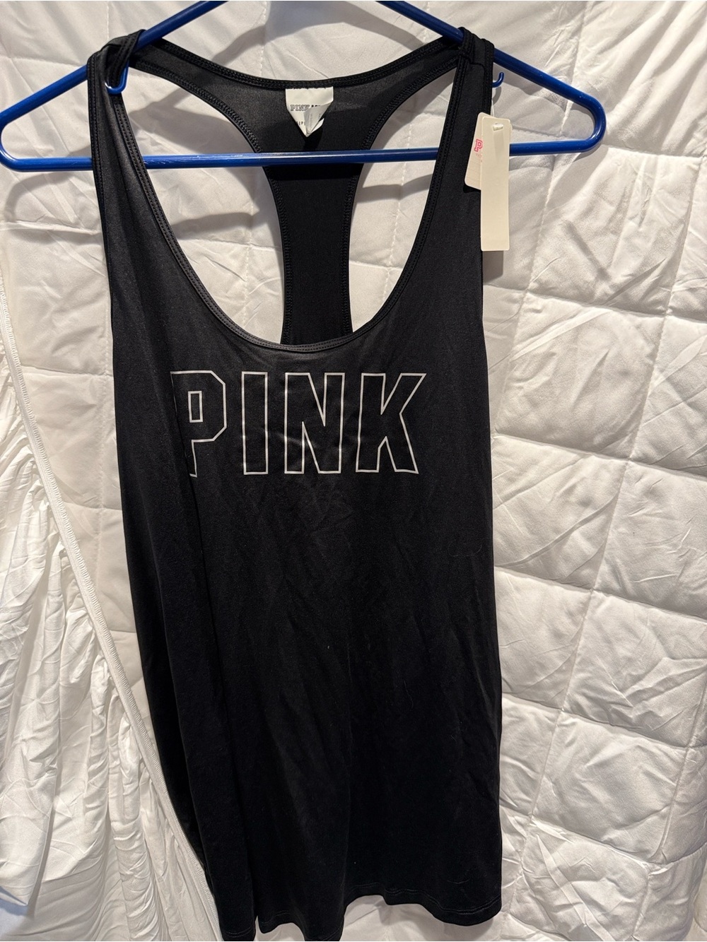 BNWT PINK Black Racerback Tank Top
